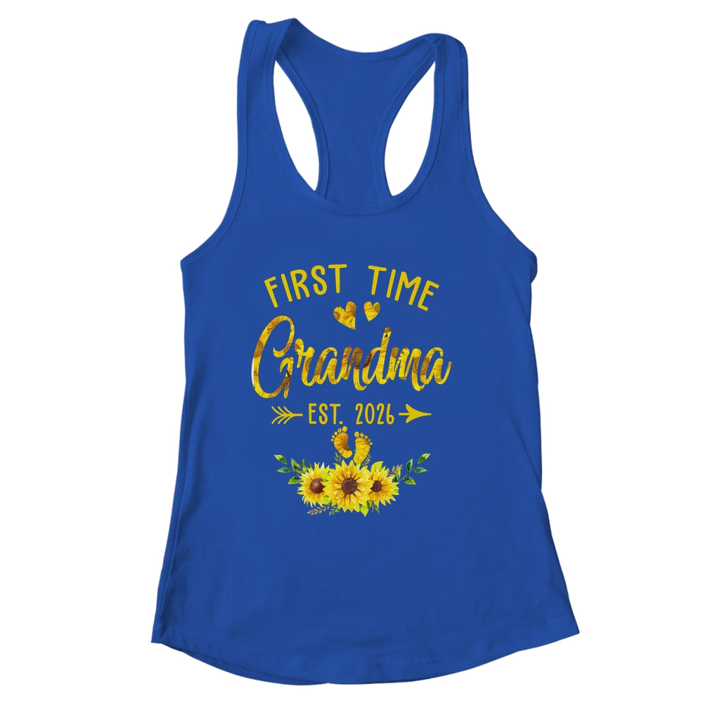 First Time Grandma Est 2026 Sunflower Promoted To Grandma Shirt & Tank Top | siriusteestore