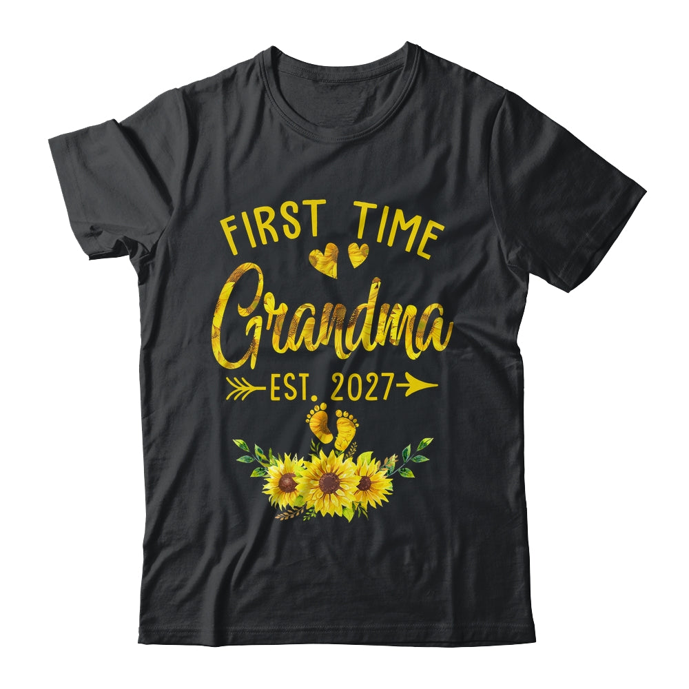 First Time Grandma Est 2027 Sunflower Promoted To Grandma Shirt & Tank Top | siriusteestore