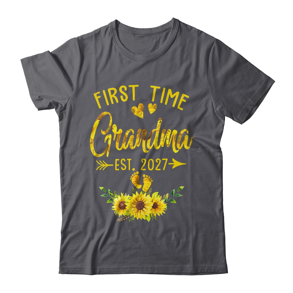 First Time Grandma Est 2027 Sunflower Promoted To Grandma Shirt & Tank Top | siriusteestore