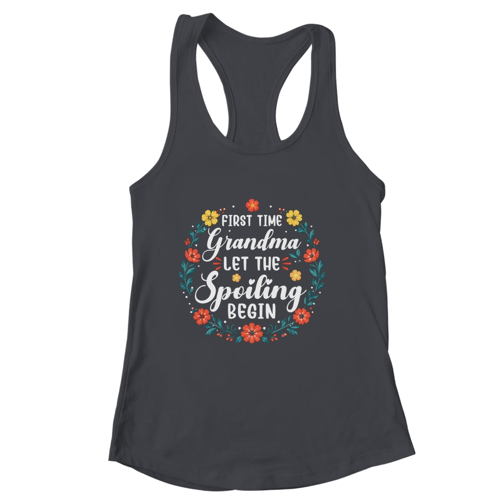 First Time Grandma Let Spoiling Begin Floral Mother'S Day Shirt & Tank Top | siriusteestore