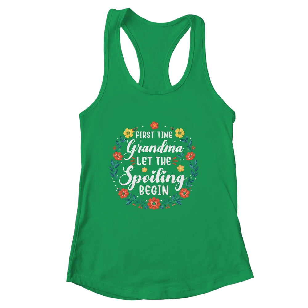 First Time Grandma Let Spoiling Begin Floral Mother'S Day Shirt & Tank Top | siriusteestore