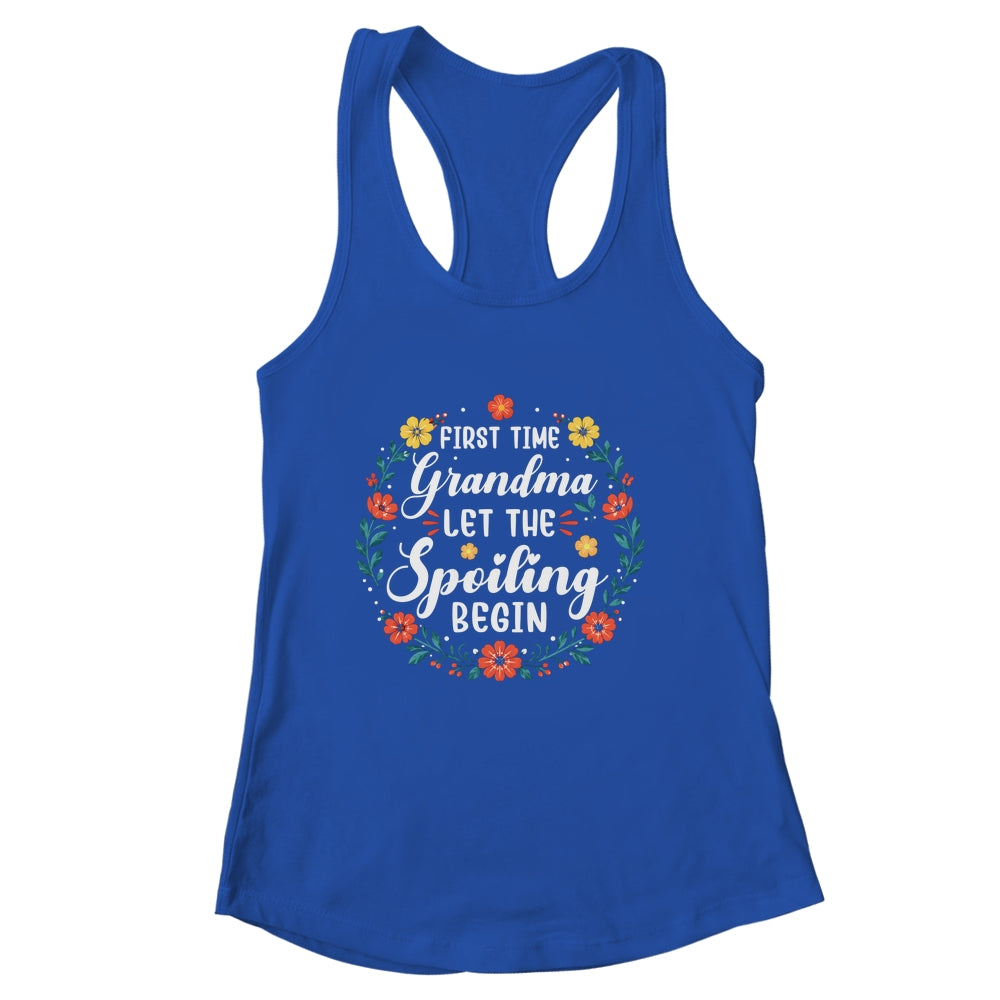 First Time Grandma Let Spoiling Begin Floral Mother'S Day Shirt & Tank Top | siriusteestore