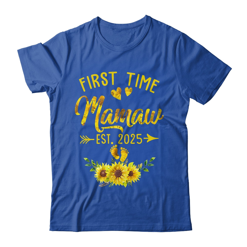 First Time Mamaw Est 2025 Sunflower Promoted To Mamaw Shirt & Tank Top | siriusteestore