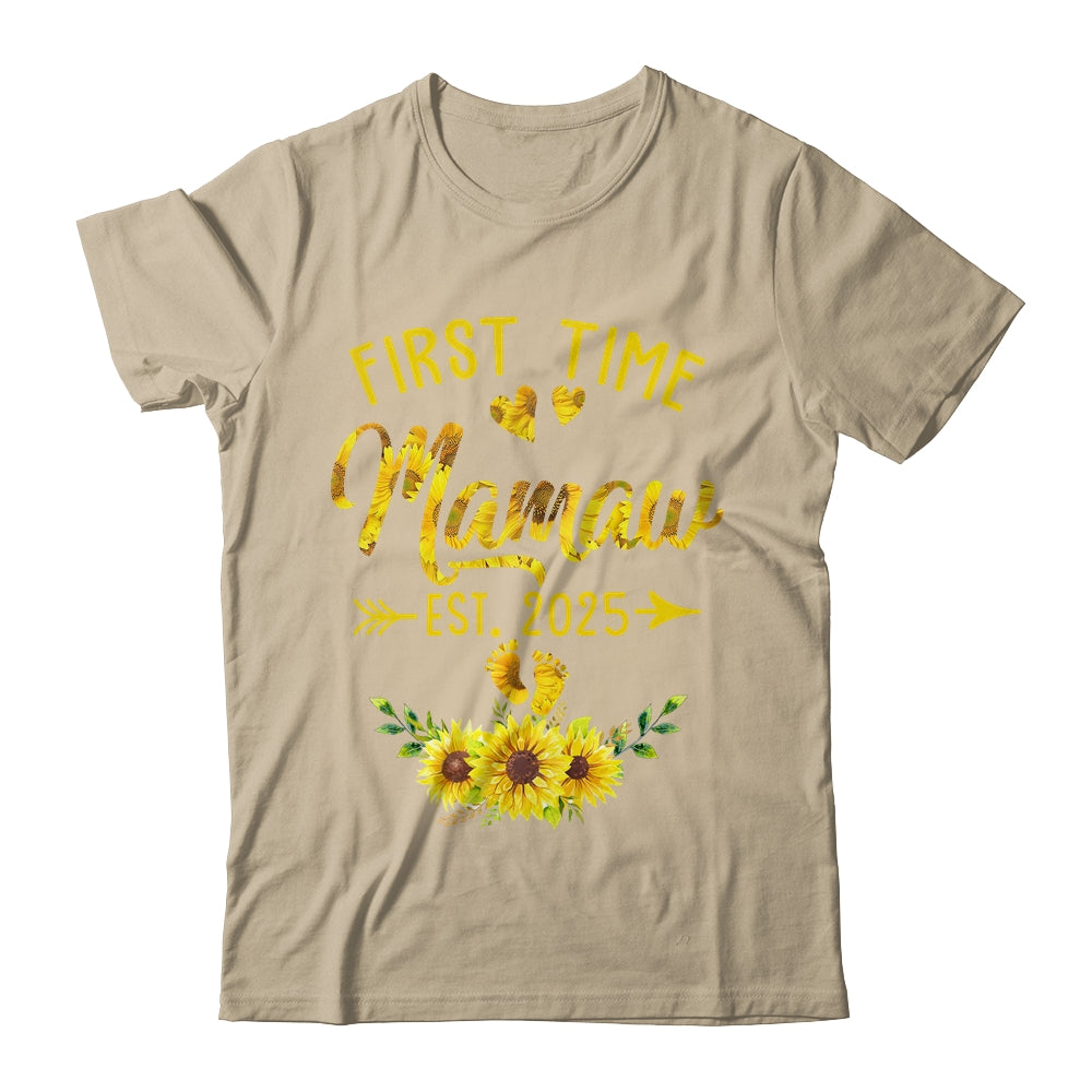 First Time Mamaw Est 2025 Sunflower Promoted To Mamaw Shirt & Tank Top | siriusteestore