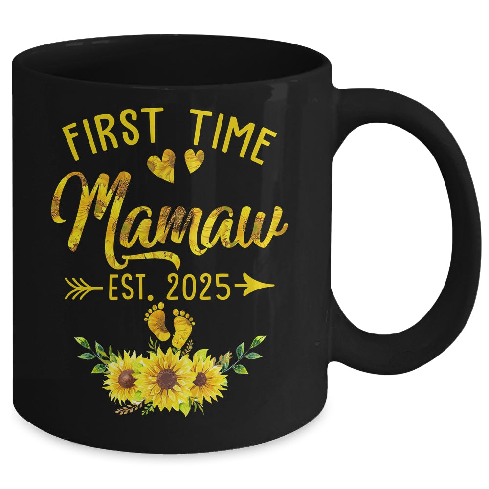 First Time Mamaw Est 2025 Sunflower Promoted To Mamaw Mug | siriusteestore