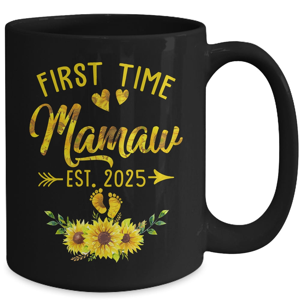 First Time Mamaw Est 2025 Sunflower Promoted To Mamaw Mug | siriusteestore