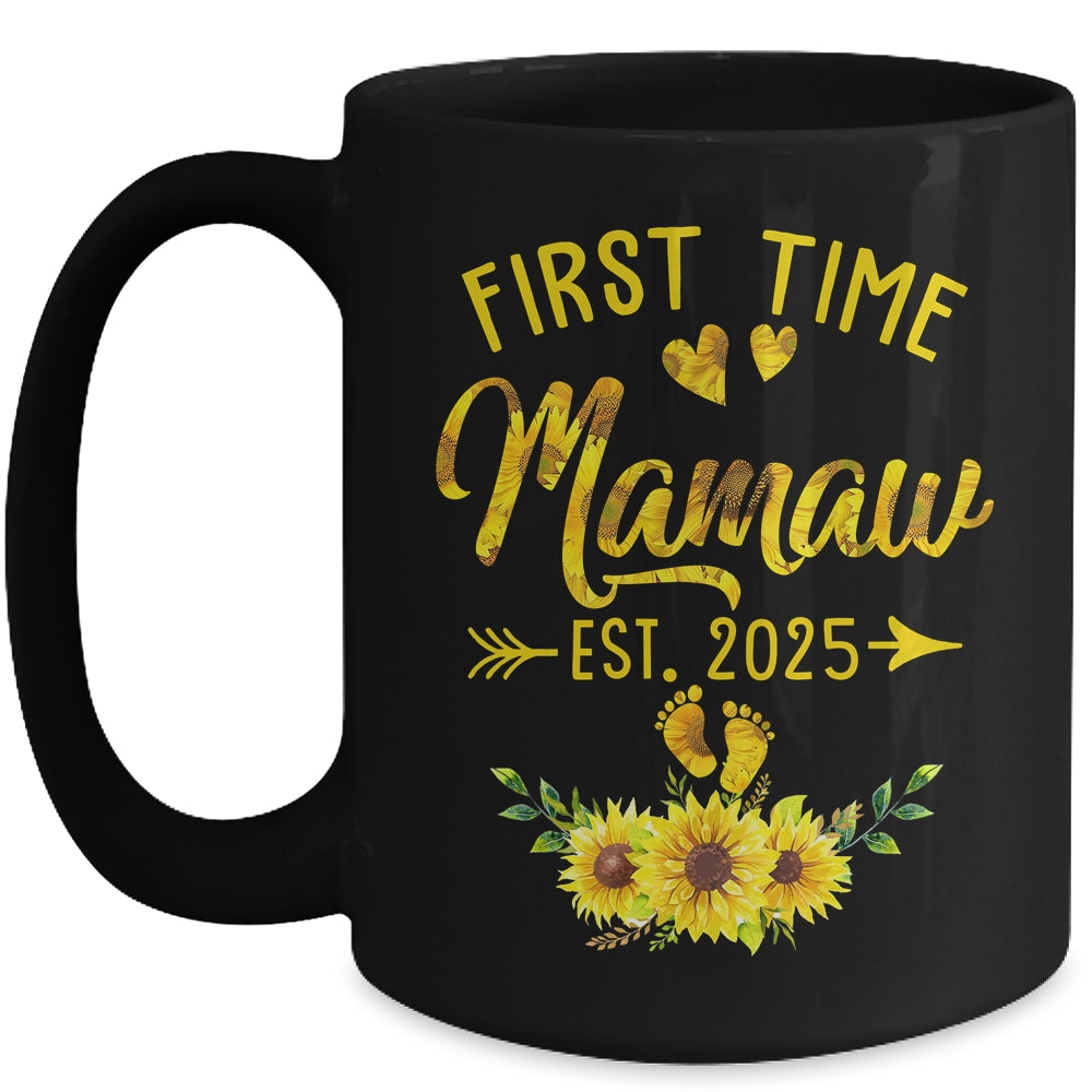 First Time Mamaw Est 2025 Sunflower Promoted To Mamaw Mug | siriusteestore