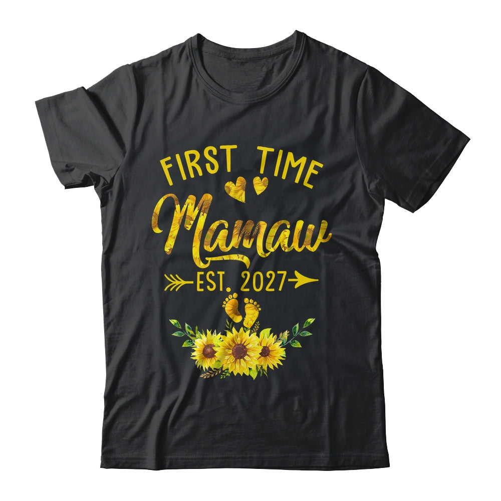 First Time Mamaw Est 2027 Sunflower Promoted To Mamaw Shirt & Tank Top | siriusteestore