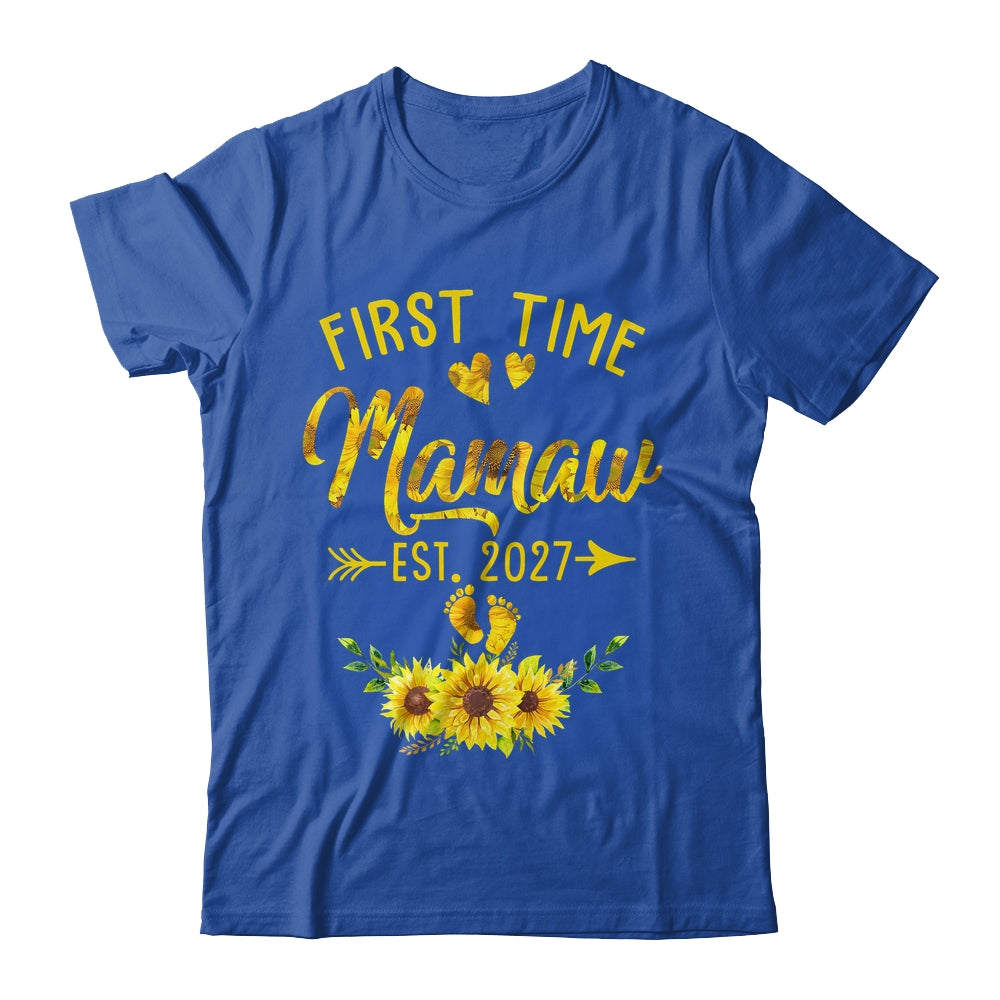 First Time Mamaw Est 2027 Sunflower Promoted To Mamaw Shirt & Tank Top | siriusteestore