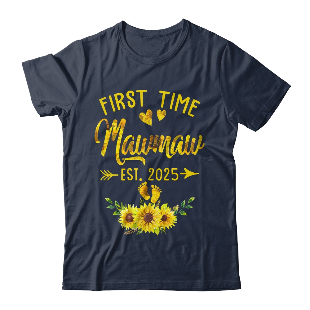First Time Mawmaw Est 2025 Sunflower Promoted To Mawmaw Shirt & Tank Top | siriusteestore