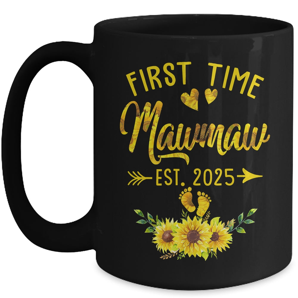 First Time Mawmaw Est 2025 Sunflower Promoted To Mawmaw Mug | siriusteestore