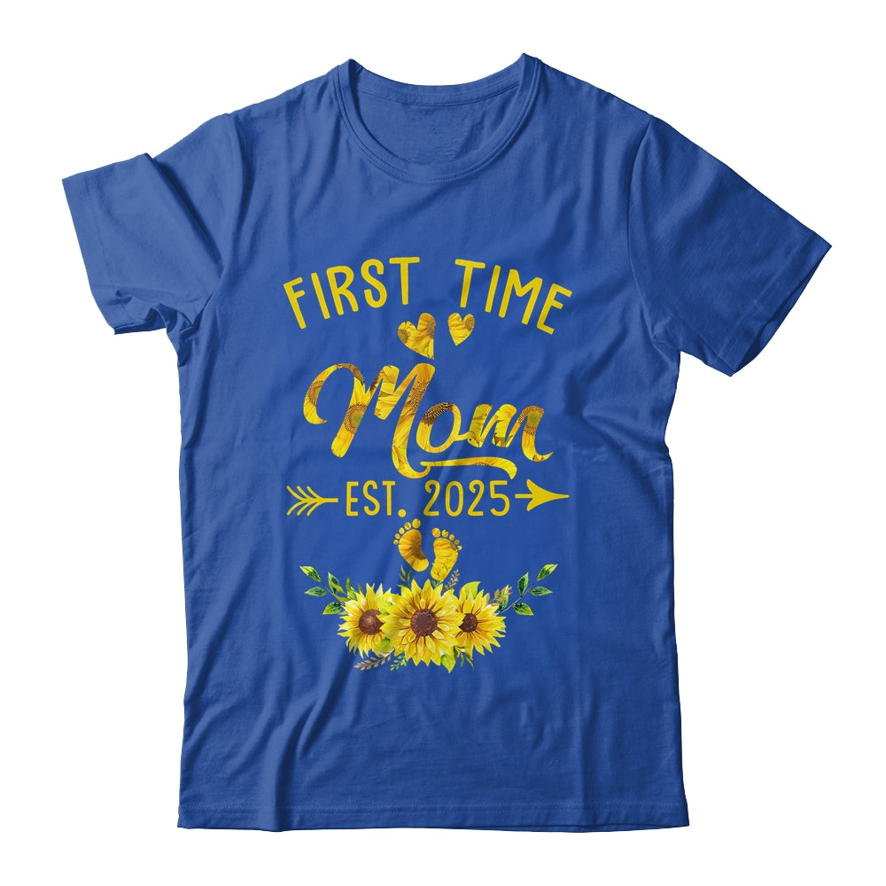 First Time Mom Est 2025 Sunflower Promoted To Mom Shirt & Tank Top | siriusteestore