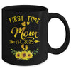 First Time Mom Est 2025 Sunflower Promoted To Mom Mug | siriusteestore