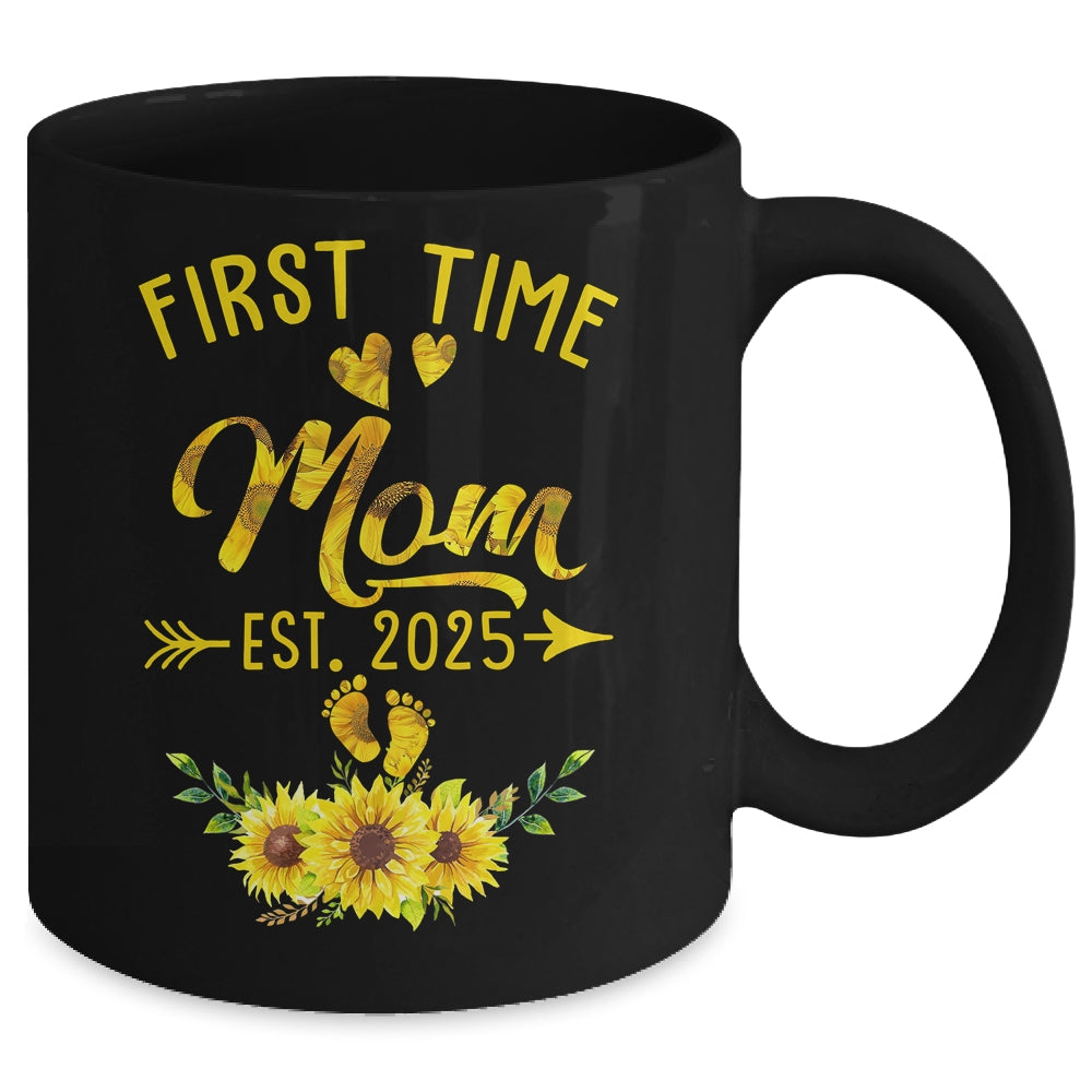 First Time Mom Est 2025 Sunflower Promoted To Mom Mug | siriusteestore
