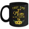 First Time Mom Est 2025 Sunflower Promoted To Mom Mug | siriusteestore