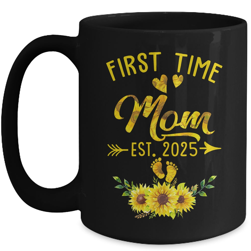 First Time Mom Est 2025 Sunflower Promoted To Mom Mug | siriusteestore