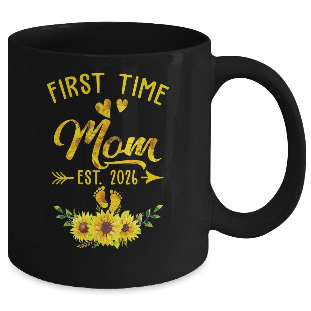First Time Mom Est 2026 Sunflower Promoted To Mom Mug | siriusteestore