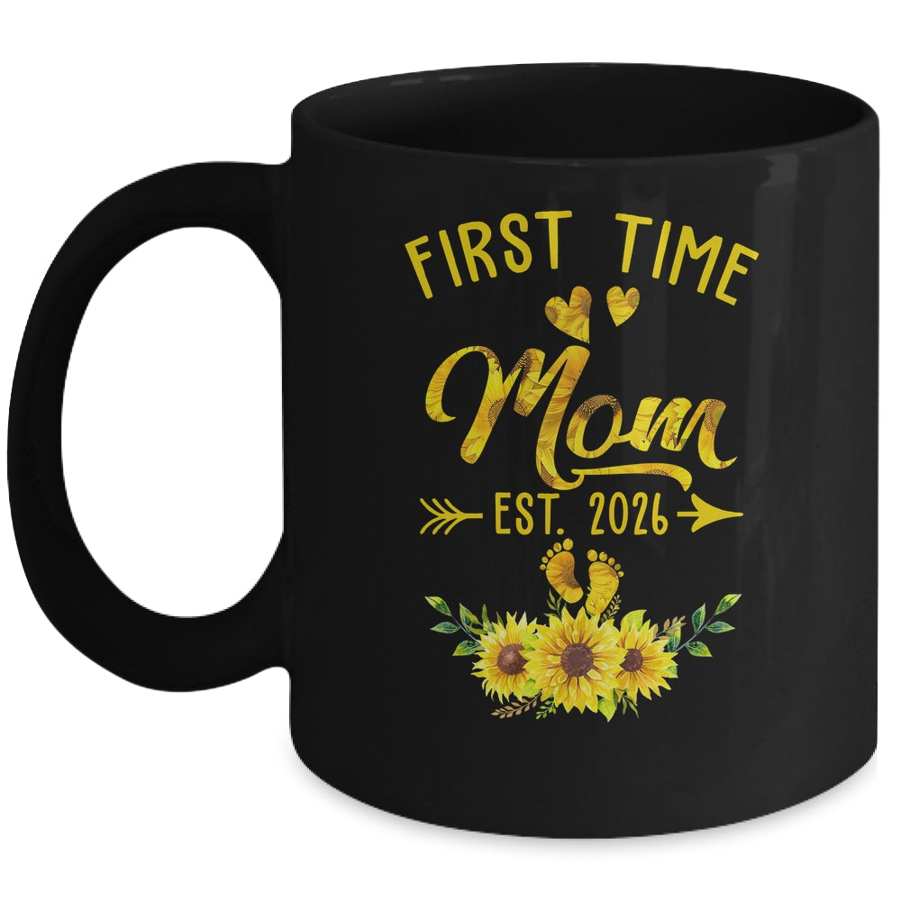 First Time Mom Est 2026 Sunflower Promoted To Mom Mug | siriusteestore