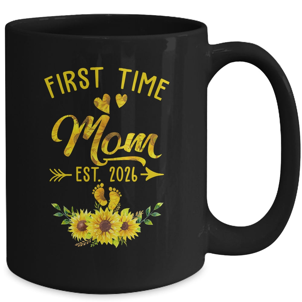 First Time Mom Est 2026 Sunflower Promoted To Mom Mug | siriusteestore