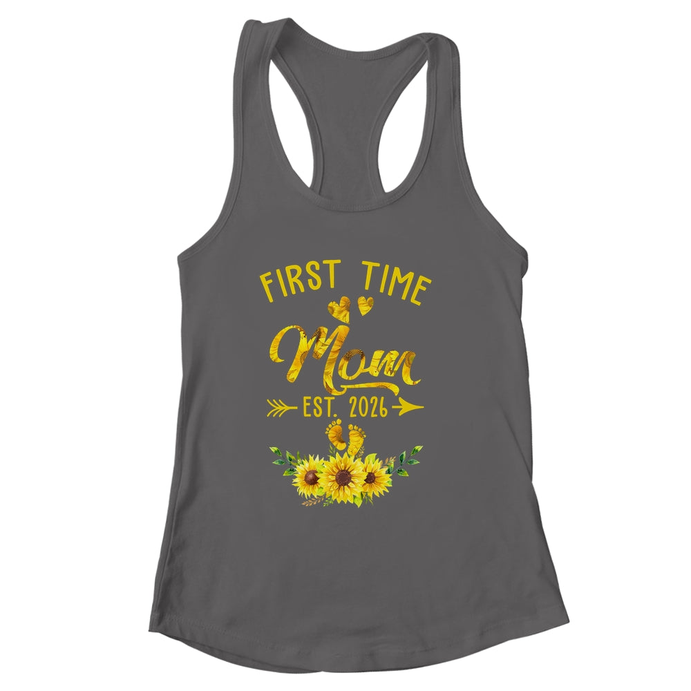 First Time Mom Est 2026 Sunflower Promoted To Mom Shirt & Tank Top | siriusteestore