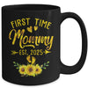 First Time Mommy Est 2025 Sunflower Promoted To Mommy Mug | siriusteestore