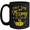 First Time Mommy Est 2025 Sunflower Promoted To Mommy Mug | siriusteestore