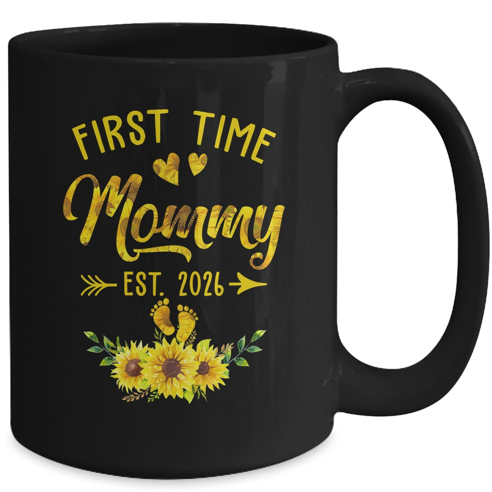 First Time Mommy Est 2026 Sunflower Promoted To Mommy Mug | siriusteestore