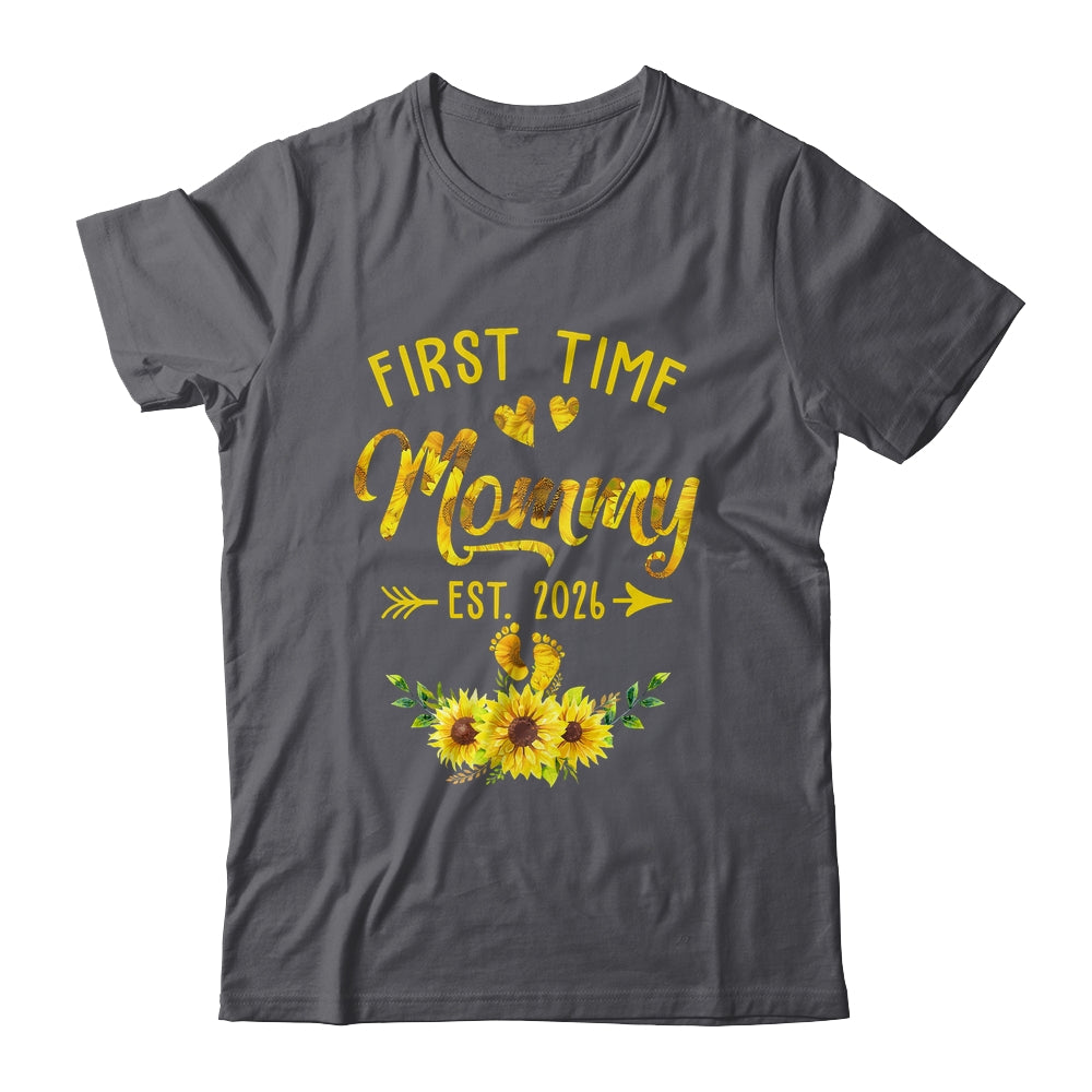 First Time Mommy Est 2026 Sunflower Promoted To Mommy Shirt & Tank Top | siriusteestore