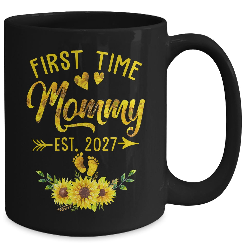First Time Mommy Est 2027 Sunflower Promoted To Mommy Mug | siriusteestore