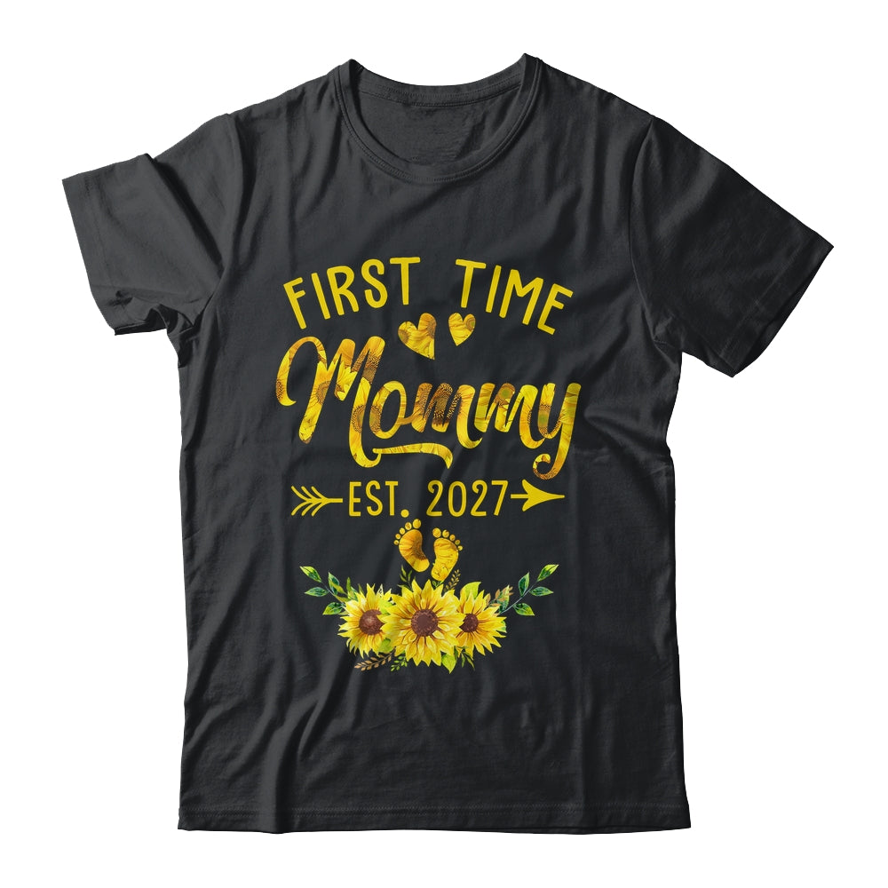 First Time Mommy Est 2027 Sunflower Promoted To Mommy Shirt & Tank Top | siriusteestore