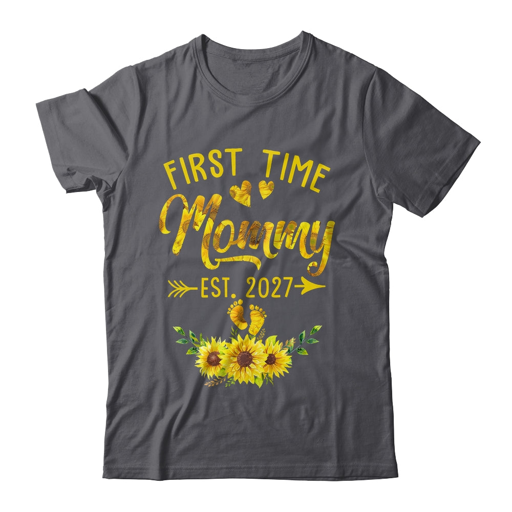 First Time Mommy Est 2027 Sunflower Promoted To Mommy Shirt & Tank Top | siriusteestore