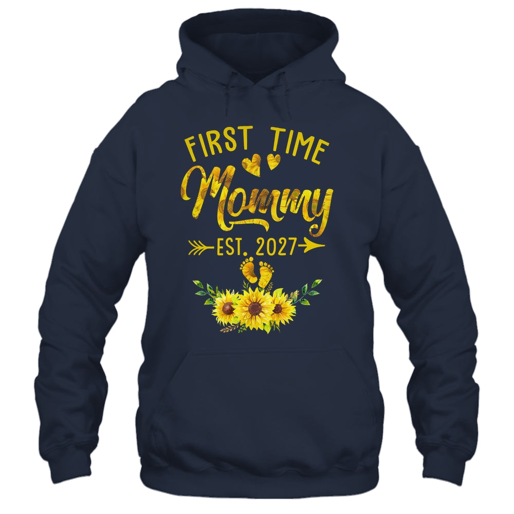 First Time Mommy Est 2027 Sunflower Promoted To Mommy Shirt & Tank Top | siriusteestore