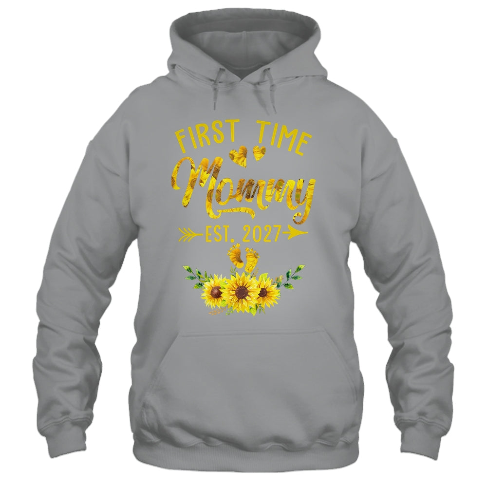 First Time Mommy Est 2027 Sunflower Promoted To Mommy Shirt & Tank Top | siriusteestore