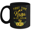 First Time Nana Est 2025 Sunflower Promoted To Nana Mug | siriusteestore