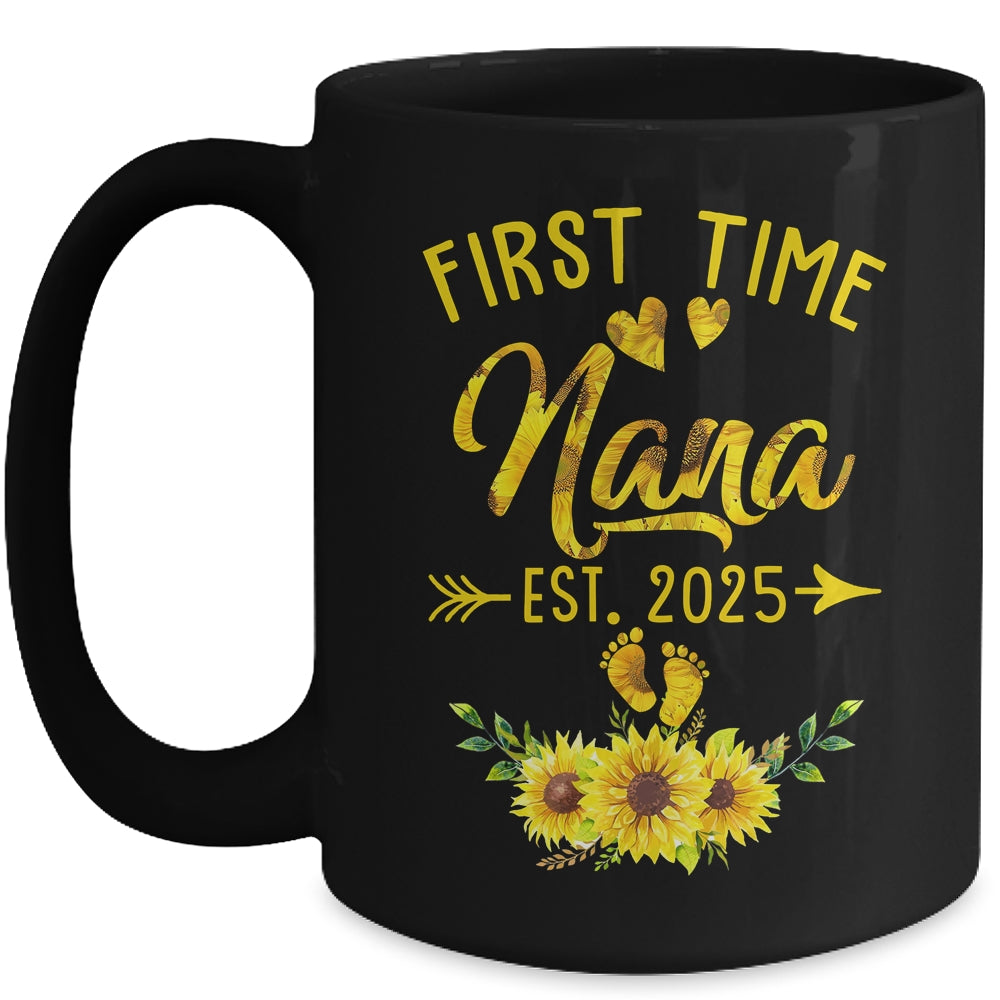 First Time Nana Est 2025 Sunflower Promoted To Nana Mug | siriusteestore