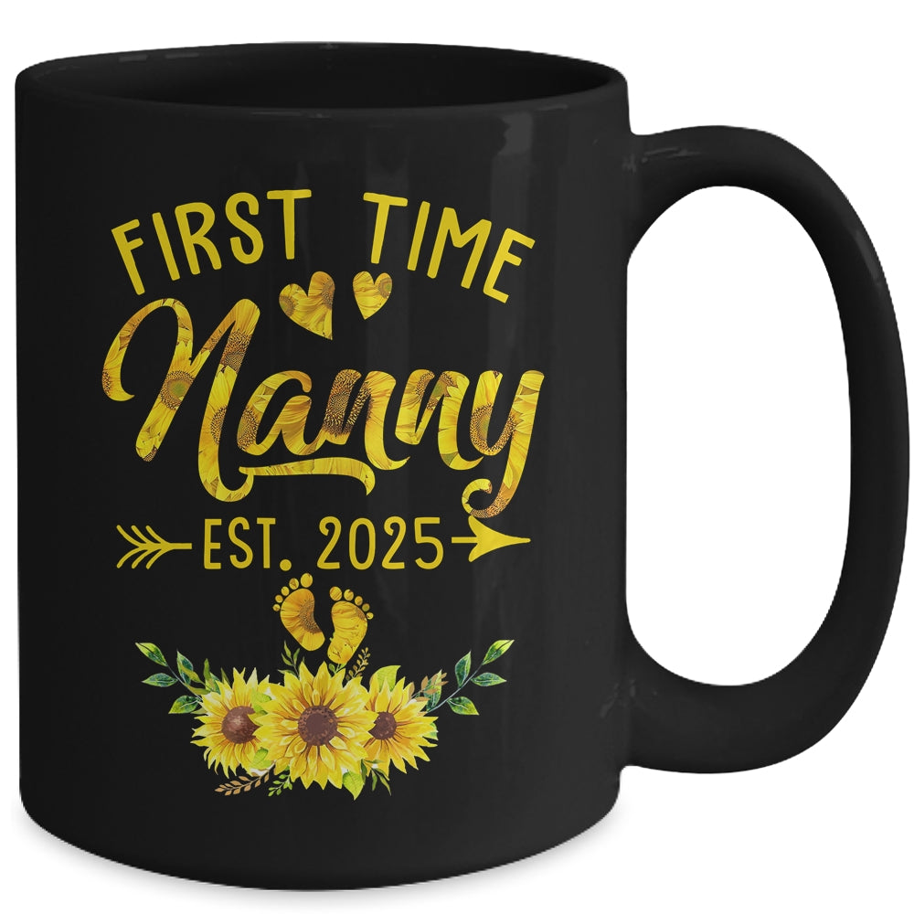 First Time Nanny Est 2025 Sunflower Promoted To Nanny Mug | siriusteestore