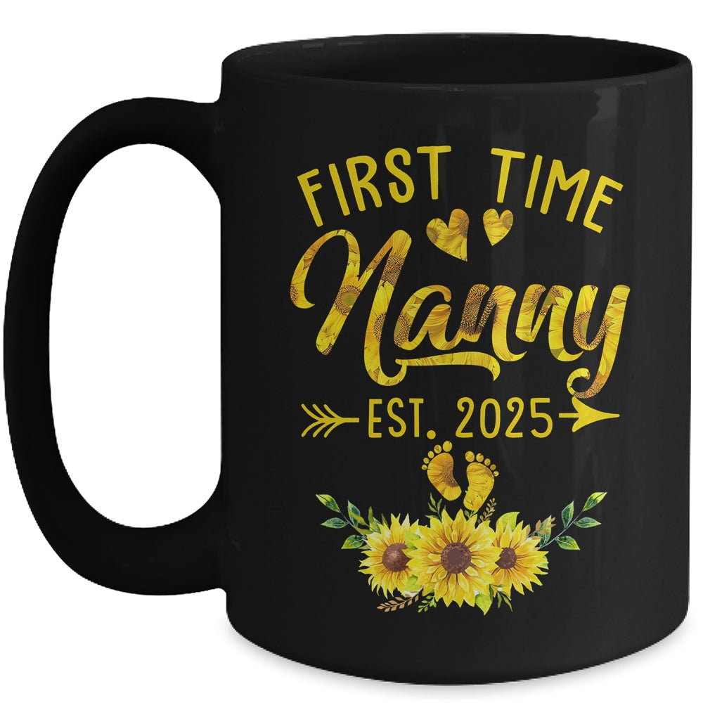 First Time Nanny Est 2025 Sunflower Promoted To Nanny Mug | siriusteestore