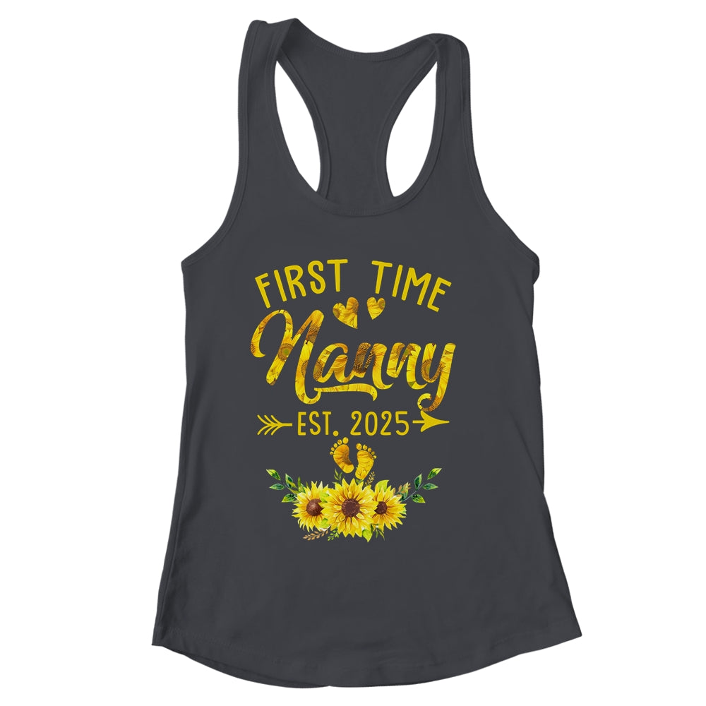 First Time Nanny Est 2025 Sunflower Promoted To Nanny Shirt & Tank Top | siriusteestore