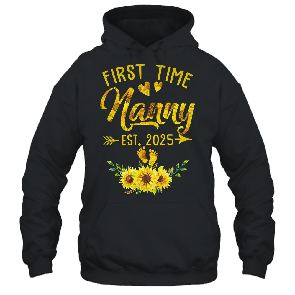 First Time Nanny Est 2025 Sunflower Promoted To Nanny Shirt & Tank Top | siriusteestore