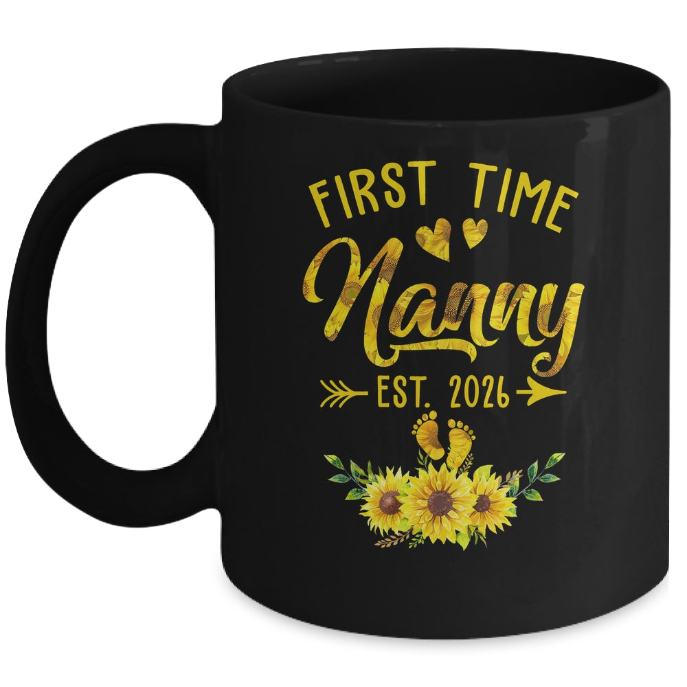 First Time Nanny Est 2026 Sunflower Promoted To Nanny Mug | siriusteestore