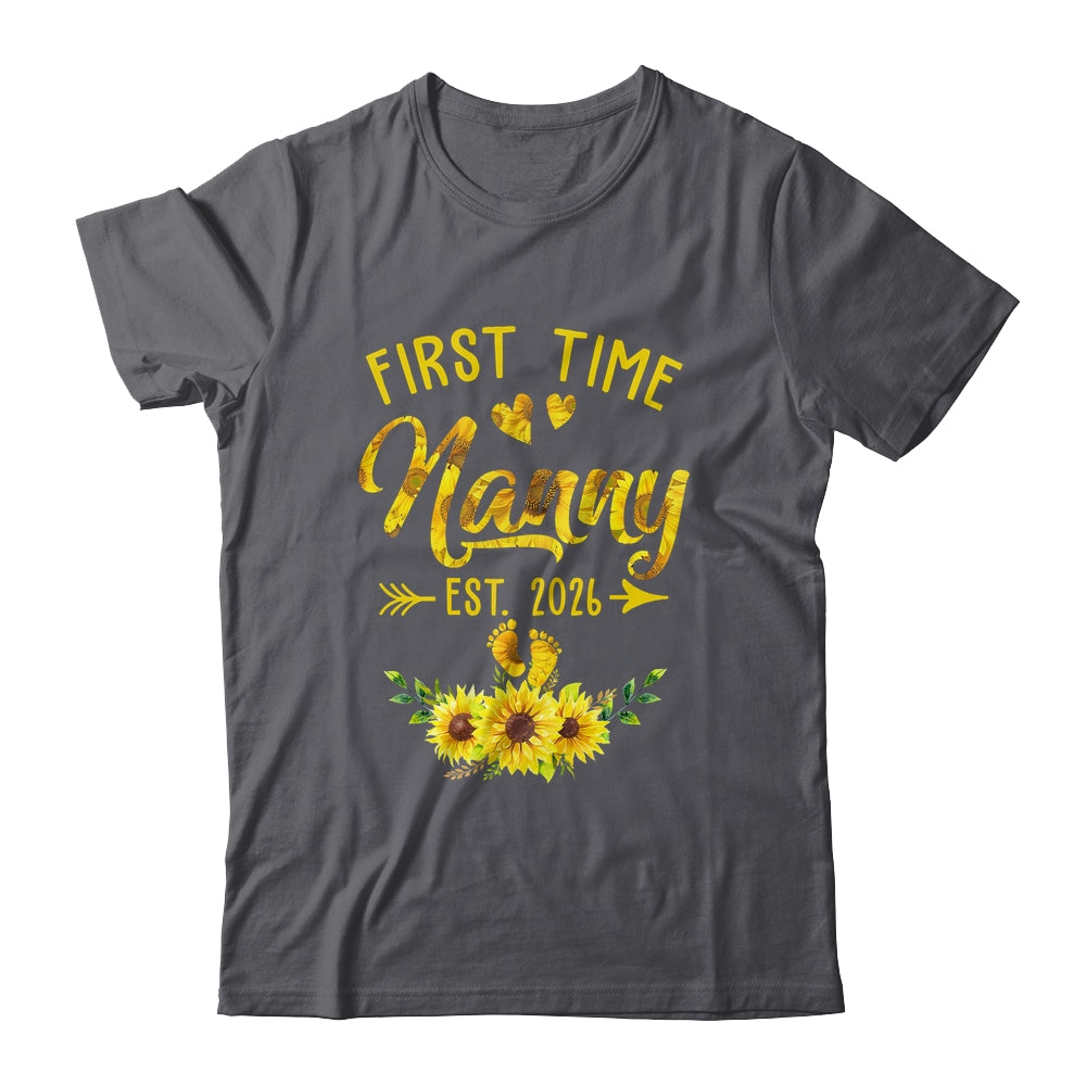 First Time Nanny Est 2026 Sunflower Promoted To Nanny Shirt & Tank Top | siriusteestore
