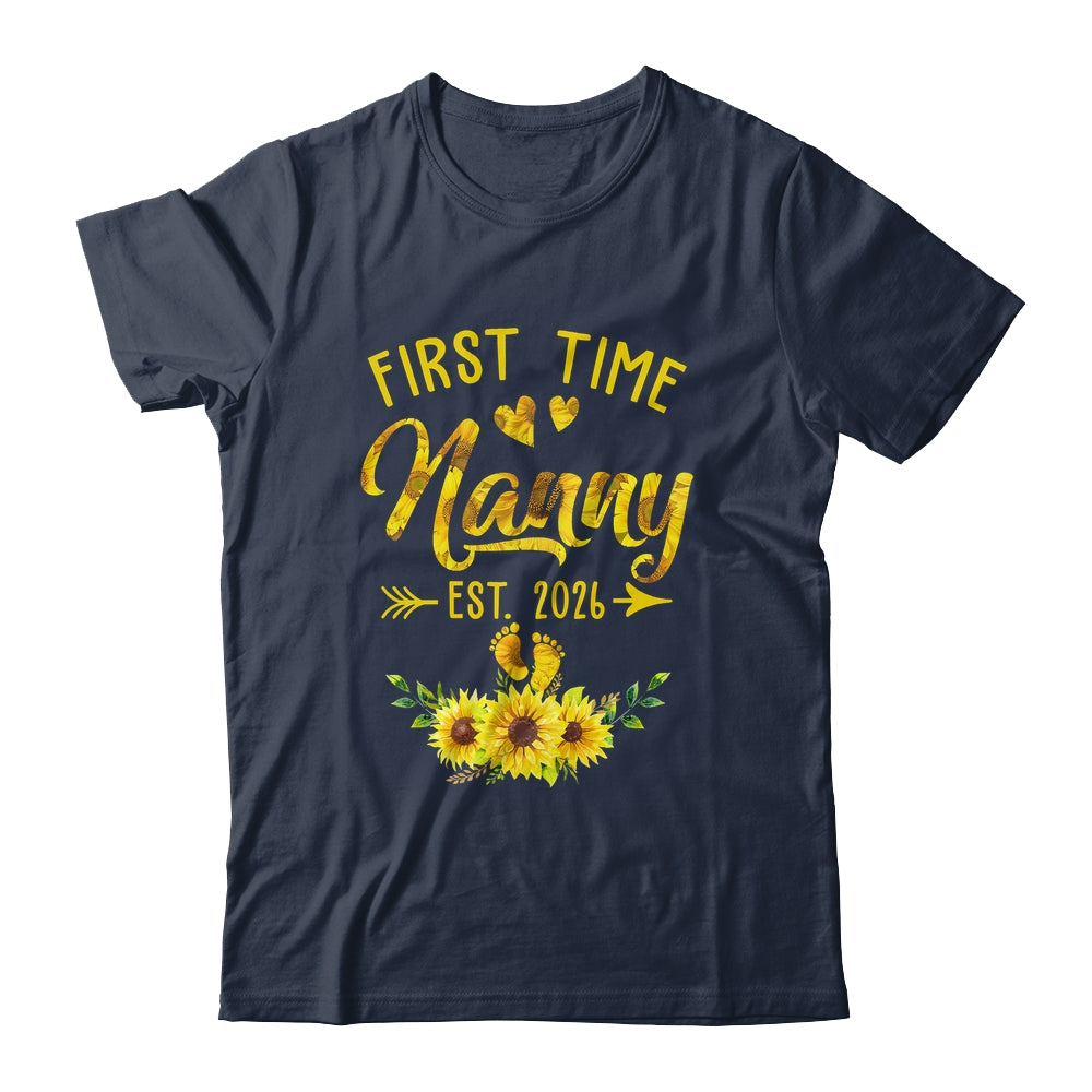 First Time Nanny Est 2026 Sunflower Promoted To Nanny Shirt & Tank Top | siriusteestore