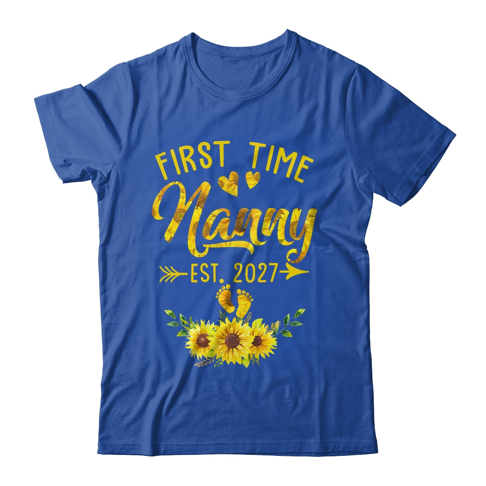 First Time Nanny Est 2027 Sunflower Promoted To Nanny Shirt & Tank Top | siriusteestore