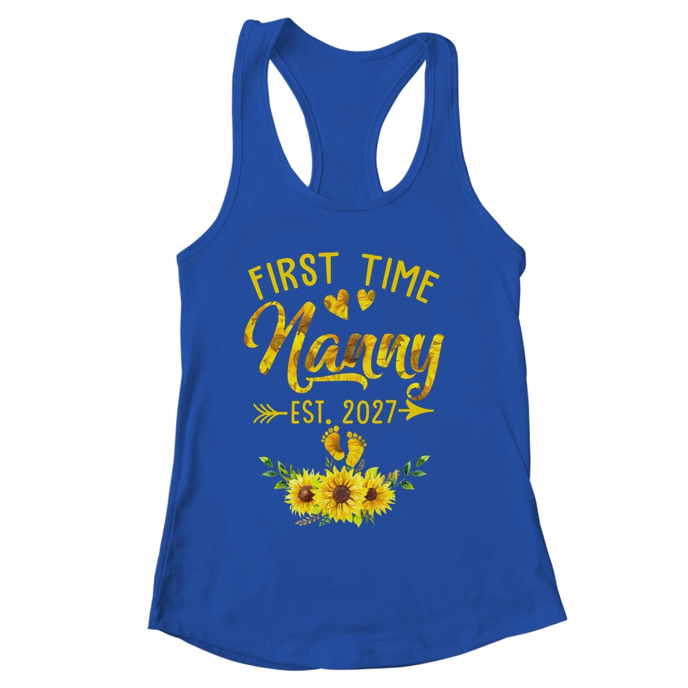 First Time Nanny Est 2027 Sunflower Promoted To Nanny Shirt & Tank Top | siriusteestore
