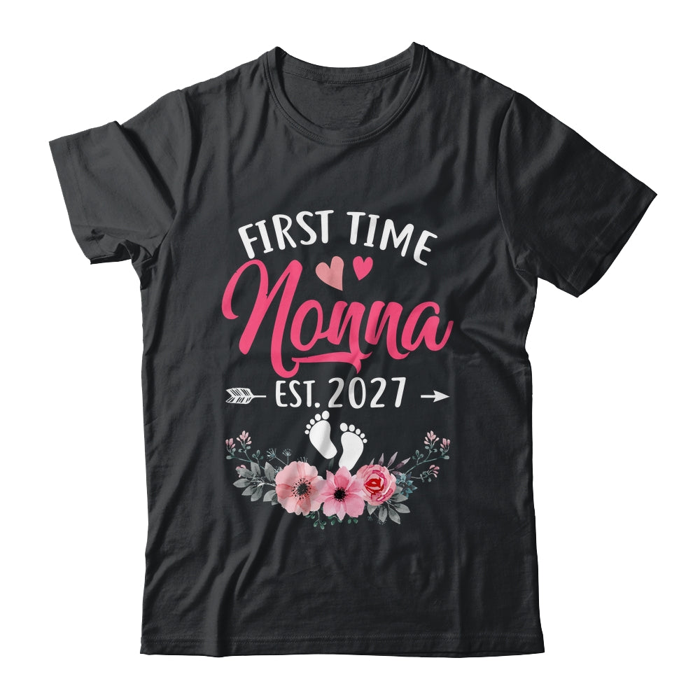 First Time Nonna Promoted To Nonna Est 2027 Mothers Day Shirt & Tank Top | siriusteestore