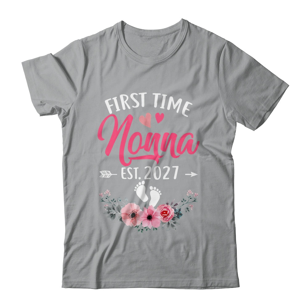 First Time Nonna Promoted To Nonna Est 2027 Mothers Day Shirt & Tank Top | siriusteestore