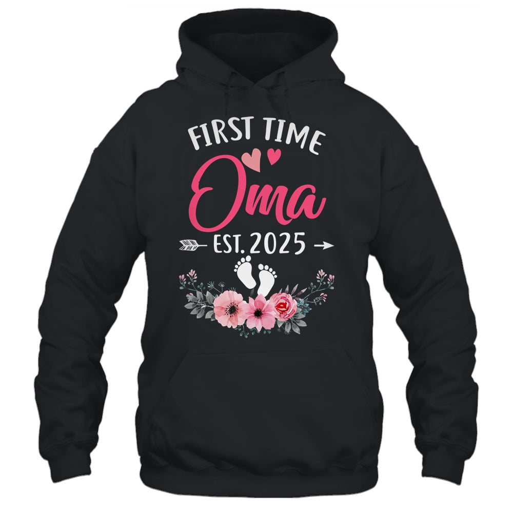 First Time Oma Promoted To Oma Est 2025 Mothers Day Shirt & Hoodie | siriusteestore