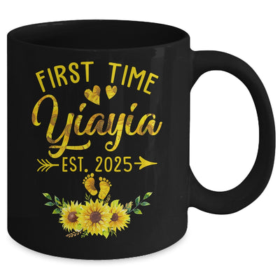 First Time Yiayia Est 2025 Sunflower Promoted To Yiayia Mug | siriusteestore
