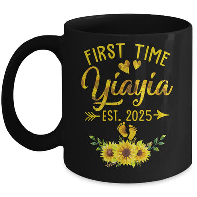First Time Yiayia Est 2025 Sunflower Promoted To Yiayia Mug | siriusteestore