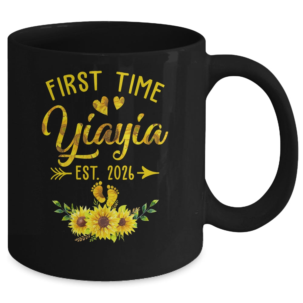 First Time Yiayia Est 2026 Sunflower Promoted To Yiayia Mug | siriusteestore